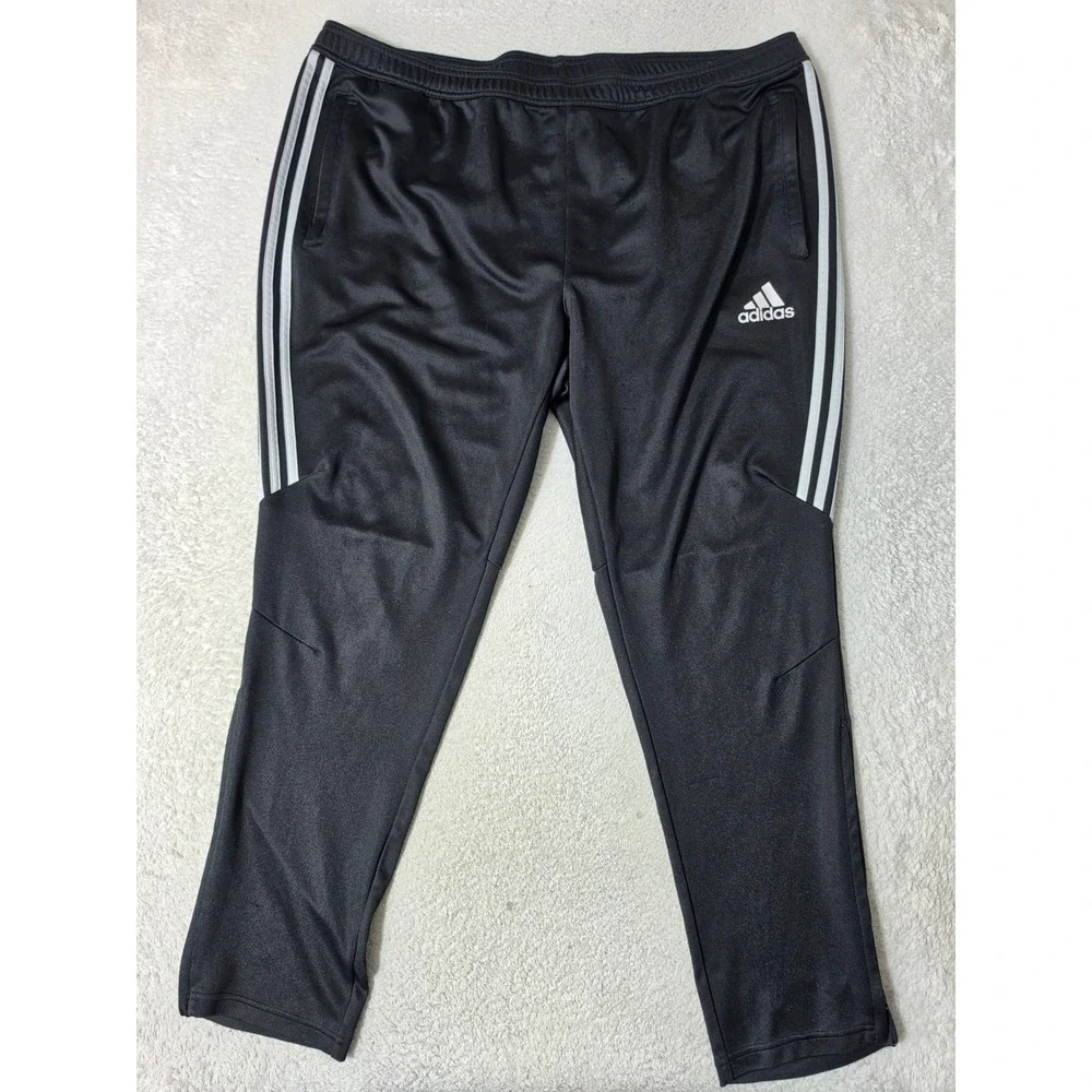 Adidas Tiro 17 Pants Mens 3XL Black White Stripes Soccer Training Joggers 44/30